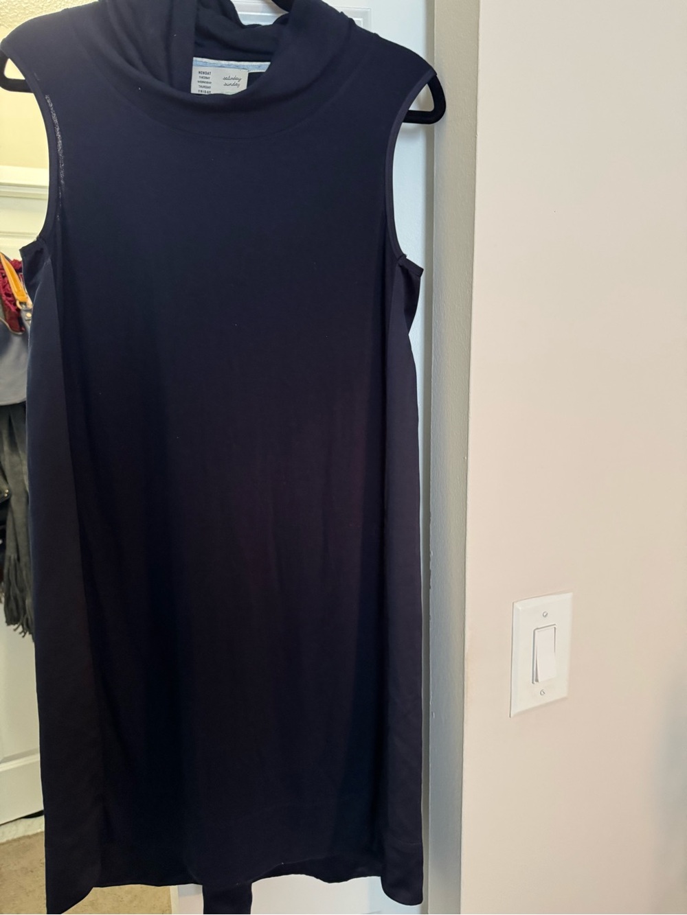 Anthropologie Sleeveless Mock Neck Midi Dress in Navy
